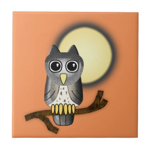 Azulejo De Cerâmica Halloween Owl