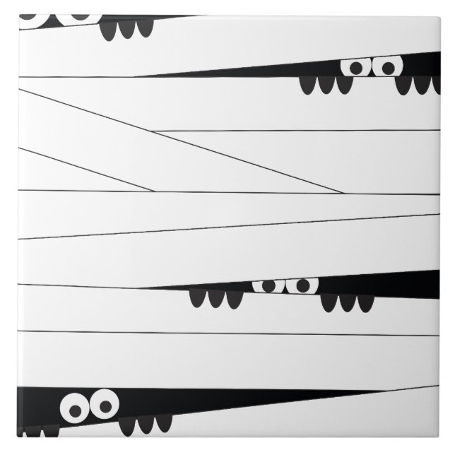 Azulejo De Cerâmica Halloween Peeking Mummy (Frente)