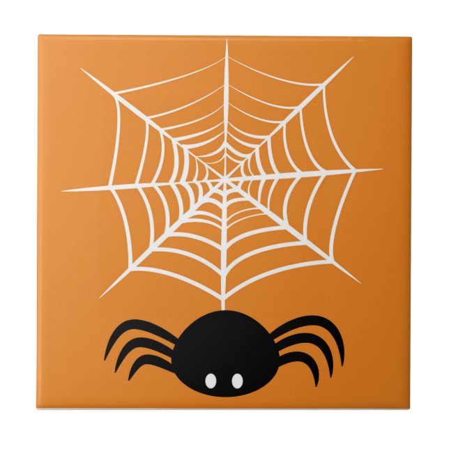 Azulejo De Cerâmica Halloween Spider Web (Frente)