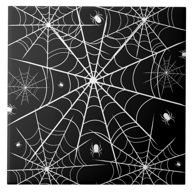 Azulejo De Cerâmica Halloween Spider Web (Frente)
