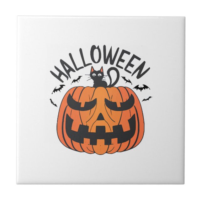 Azulejo De Cerâmica Halloween Vintage  (Frente)