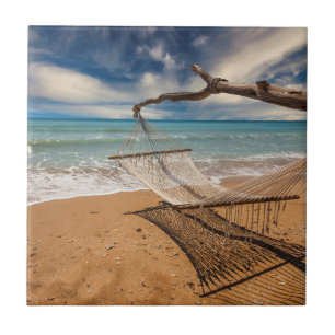 Azulejo De Cerâmica Hammock na costa