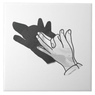 Azulejo De Cerâmica Hand Silhouette Wolf