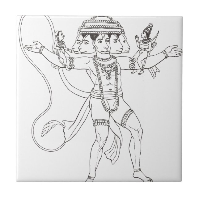 Azulejo De Cerâmica Hanuman (Frente)
