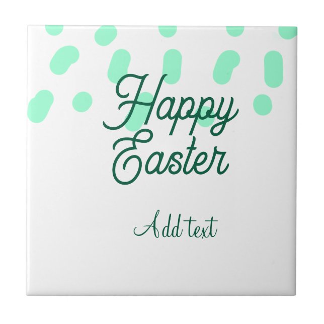 Azulejo De Cerâmica Happy Easter green eggs pastel name date simple  (Frente)