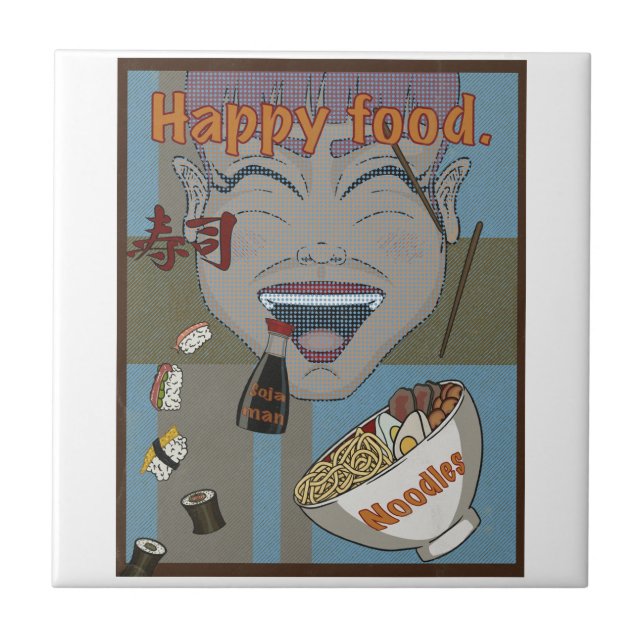 Azulejo De Cerâmica Happy food  (Frente)