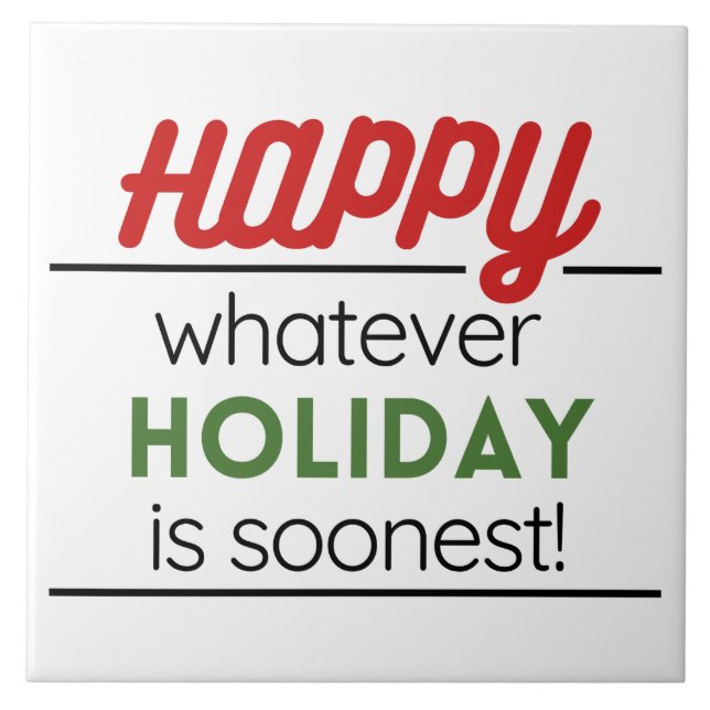 Azulejo De Cerâmica Happy holiday  (Frente)