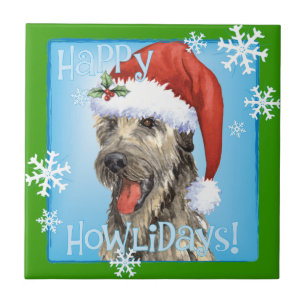Azulejo De Cerâmica Happy Howlidays Irish Wolfhound