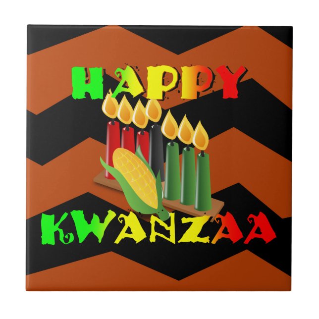AZULEJO DE CERÂMICA  HAPPY KWANZAA (Frente)