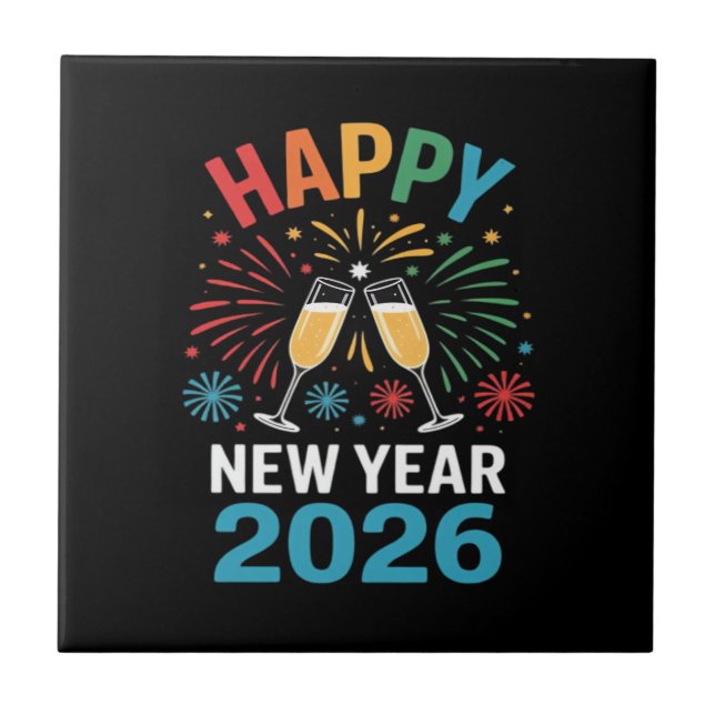 Azulejo De Cerâmica Happy New Year 2026 Party Funny New Years Eve 2026 (Frente)