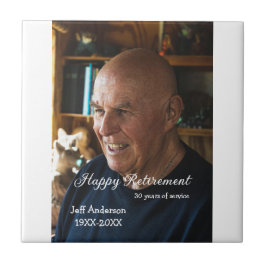 Azulejo De Cerâmica Happy retirement add name photo years of service r