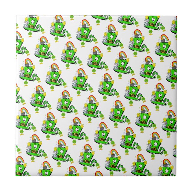 Azulejo De Cerâmica Happy St. Patrick's Day  Rabbit Ceramic Tile  (Frente)