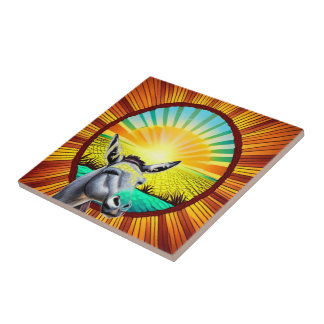Azulejo De Cerâmica Happy Sunshine Donkey