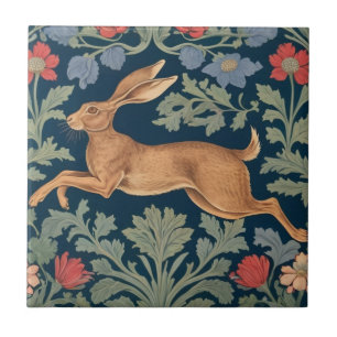 Azulejo De Cerâmica Hare William Morris estilo Left Face Floral