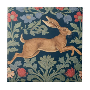 Azulejo De Cerâmica Hare William Morris estilo Right Facing Floral