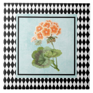 Azulejo De Cerâmica Harlequin Framed Geranium Botânico