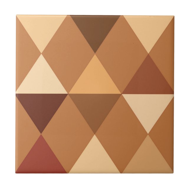 Azulejo De Cerâmica Harlequin / padrão diamante - Terracotta & Brown (Frente)