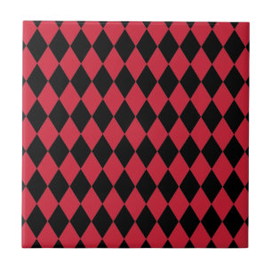 Azulejo De Cerâmica Harlequin Red e Black