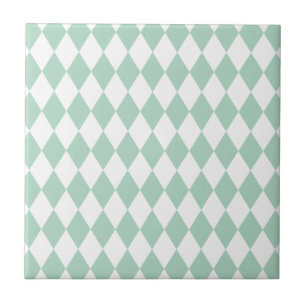 Azulejo De Cerâmica Harlequin Seafoam e branco