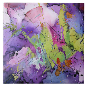 Azulejo De Cerâmica "Harmonia Chaótica" Arte Abstrato Contemporânea