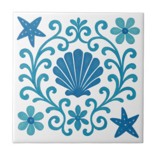 Azulejo De Cerâmica Harmonia Mediterrânea – Costeiro Azul e Turquesa