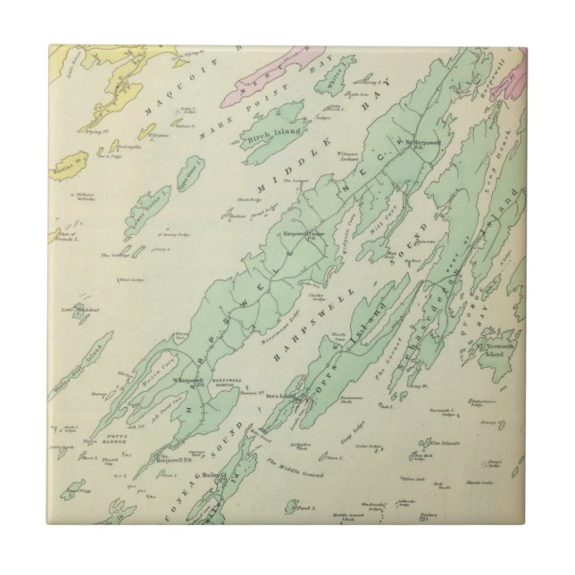 Azulejo De Cerâmica Harpswell, ilhas adjacentes (Frente)