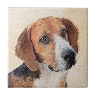 Azulejo De Cerâmica Harrier Painting (Pintura de Cachorro Original)