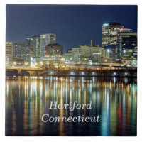 Hartford, fotografia de paisagem urbana rotulada e