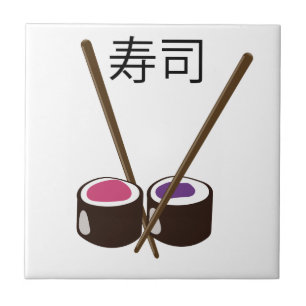 Azulejo De Cerâmica Hashis de Sushi Japonês