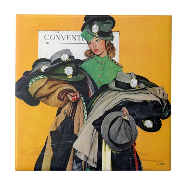 Azulejo De Cerâmica Hatcheck Girl (Frente)