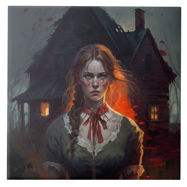 Azulejo De Cerâmica Haunting house (Frente)