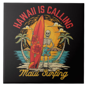 Azulejo De Cerâmica Havaí Está Chamando Vibrações de Surf da Ilha Maui