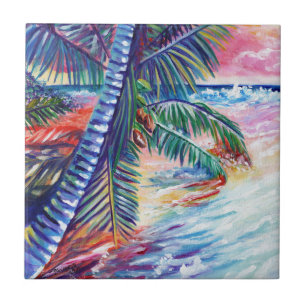 Azulejo De Cerâmica Havaiana Paradise Coconut Palm Kauai