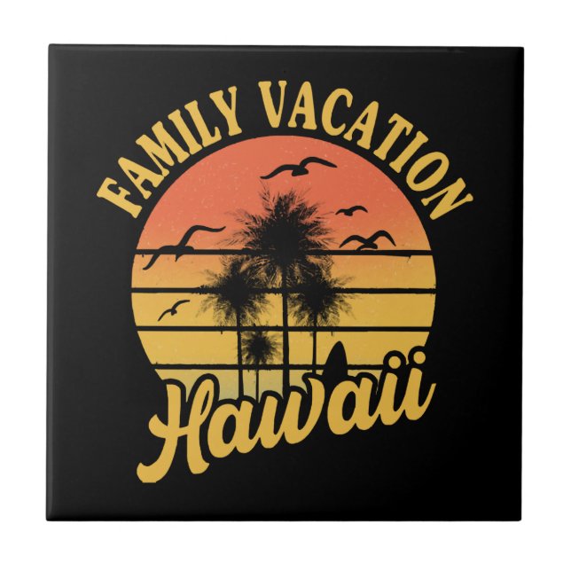 Azulejo De Cerâmica Hawaii Family Vacation 2022 Souvenir Gift (Frente)