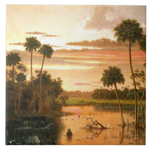 Azulejo De Cerâmica Heade - Excelente Flórida Sunset, pintura de arte