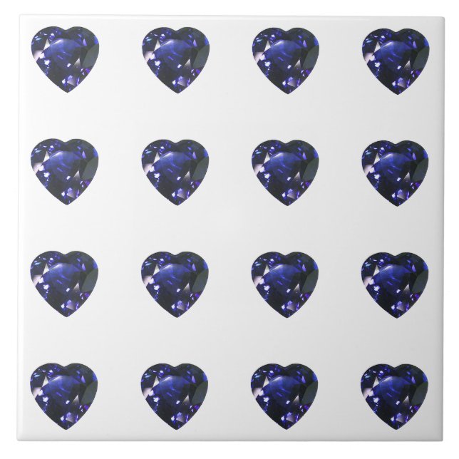 Azulejo De Cerâmica Heart Sapphire Blue (Frente)