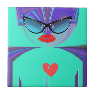 Azulejo De Cerâmica Heart Selfie