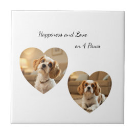Azulejo De Cerâmica Heart-Shaped Dog Design – “Happiness on Four Paws”