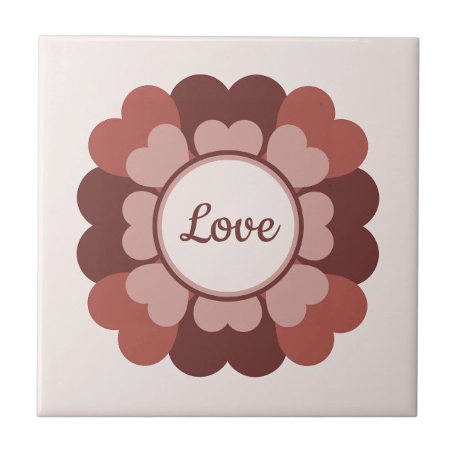 Azulejo De Cerâmica Heart Wreath (Frente)