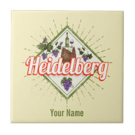 Azulejo De Cerâmica Heidelberg am Neckar Alemanha Retro Wine Vintage
