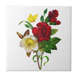 Azulejo De Cerâmica Helebore, Rosa de Natal de Pierre Joseph Redoute