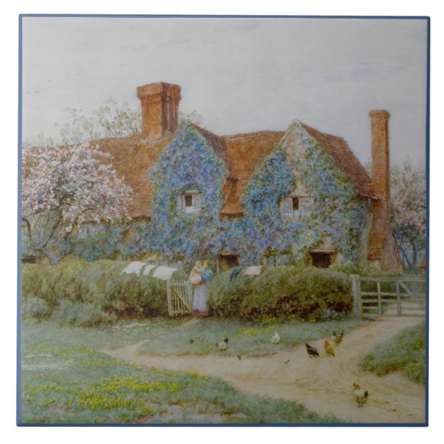 Azulejo De Cerâmica Helen Allingham Buckinghamshire House em Penn Str (Frente)