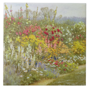 Azulejo De Cerâmica Helen Allingham Vintage Uma Fronteira Herbácea