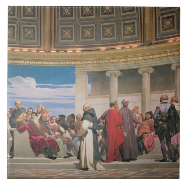 Azulejo De Cerâmica Hemiciclo: Artistas de todas as idades, detalhe do (Frente)