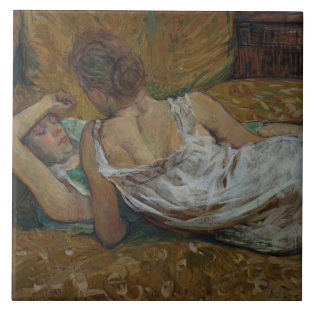 Azulejo De Cerâmica Henri de Toulouse-Lautrec | dois amigos (pastel) (Frente)