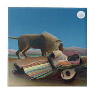 Azulejo De Cerâmica Henri Rousseau - A Cigana Adormecida