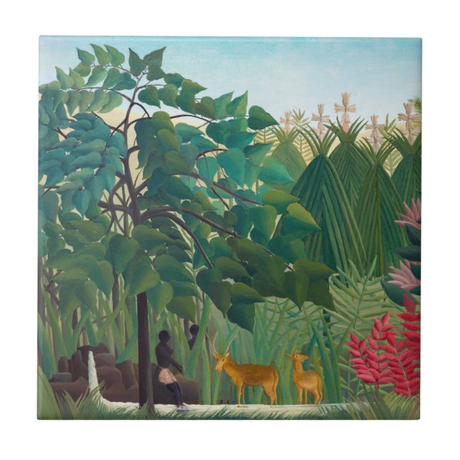 Azulejo De Cerâmica Henri Rousseau - A Quebra d'Água (Frente)