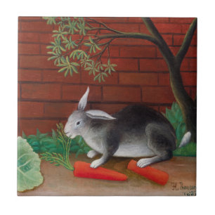 Azulejo De Cerâmica Henri Rousseau - A Refeição do Coelho