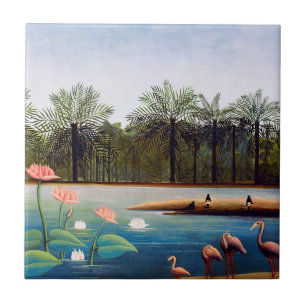 Azulejo De Cerâmica Henri Rousseau - Os Flamingos