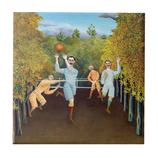 Azulejo De Cerâmica Henri Rousseau - Os Jogadores De Futebol (Frente)